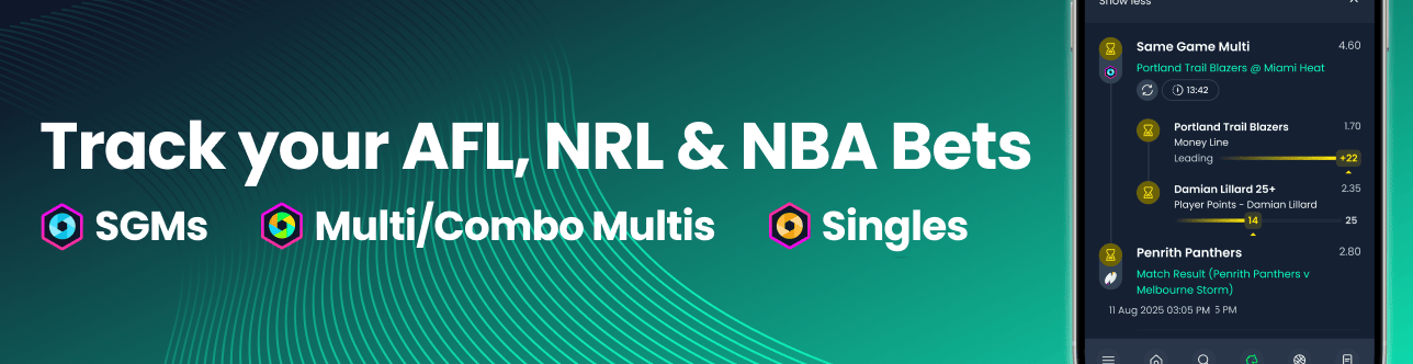 Track your AFL, NRL & NBA Bets with Bet Right's Bet Tracker
