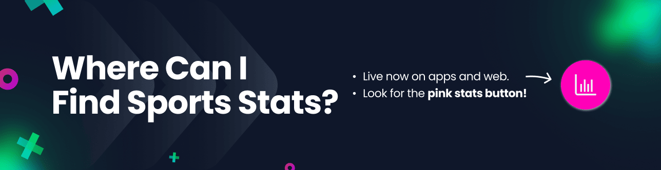 Where can I find sports stats? Look for the pink icon